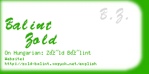 balint zold business card